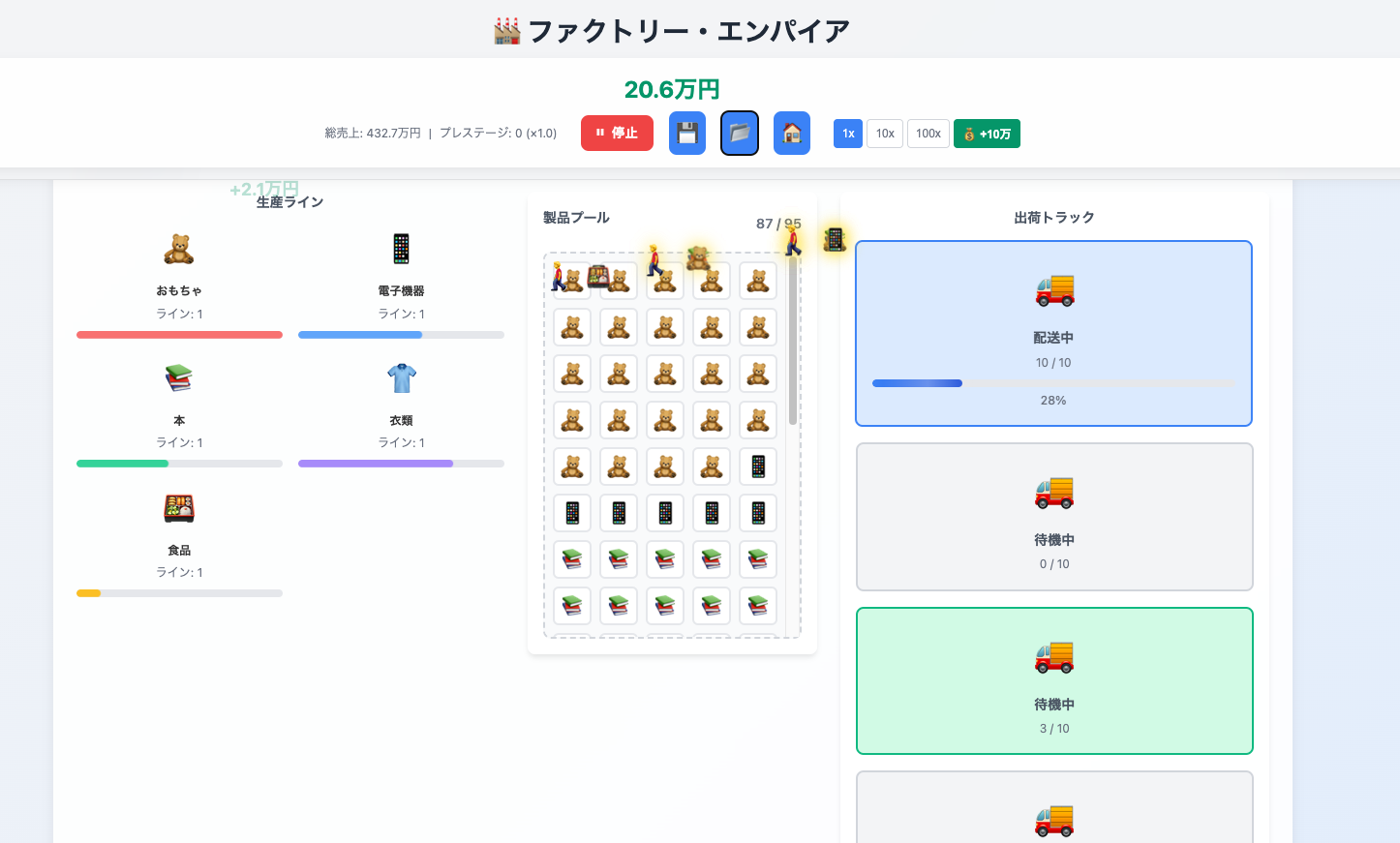 工場経営ゲームの画像